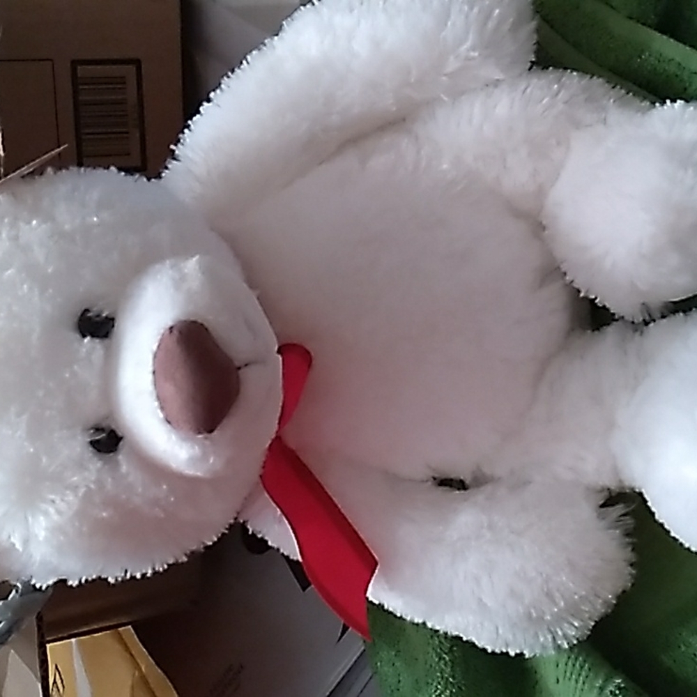 Gund white plushy teddy bear.